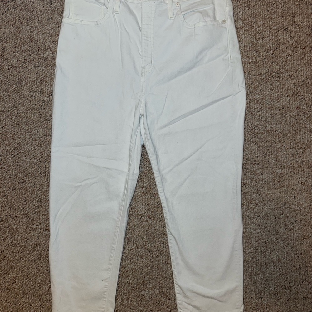 Madewell “classic straight” jeans in white (stretch)